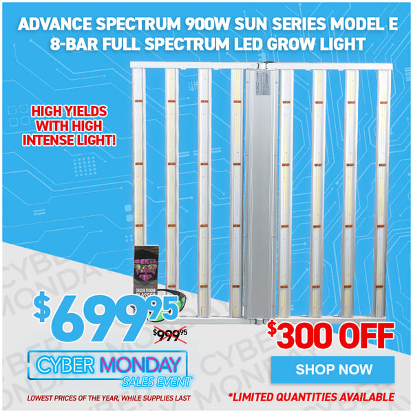 Advance Spectrum 900W Sun Series Model E 8-Bar Full Spectrum LED Grow Light