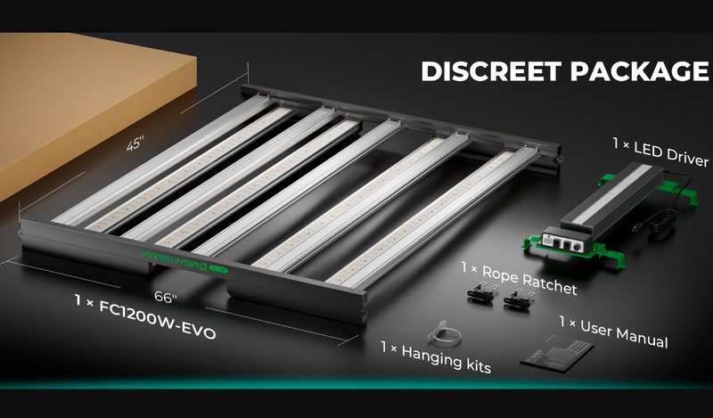 LED Mars Hydro FC1200 Samsung EVO CO2 Packaging