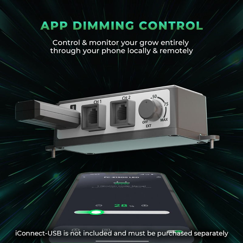 LED Mars Hydro FC E1500 150W App Dimming Control