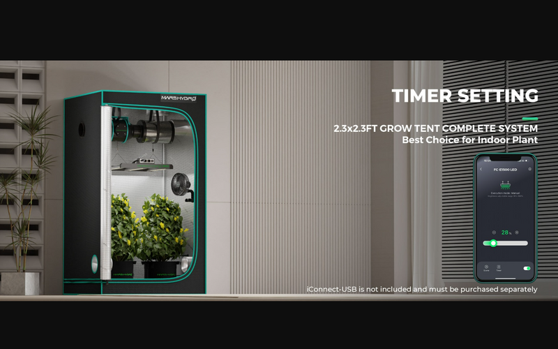 LED Mars Hydro FC E1500 150W Timer