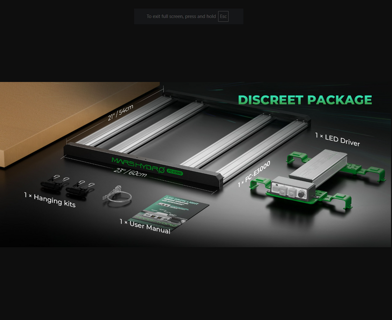 LED Mars Hydro FC E3000 300W Packaging