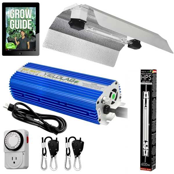 Yield Lab Pro Series 600W HPS Double Ended Wing Reflector Complete Grow Light Kit