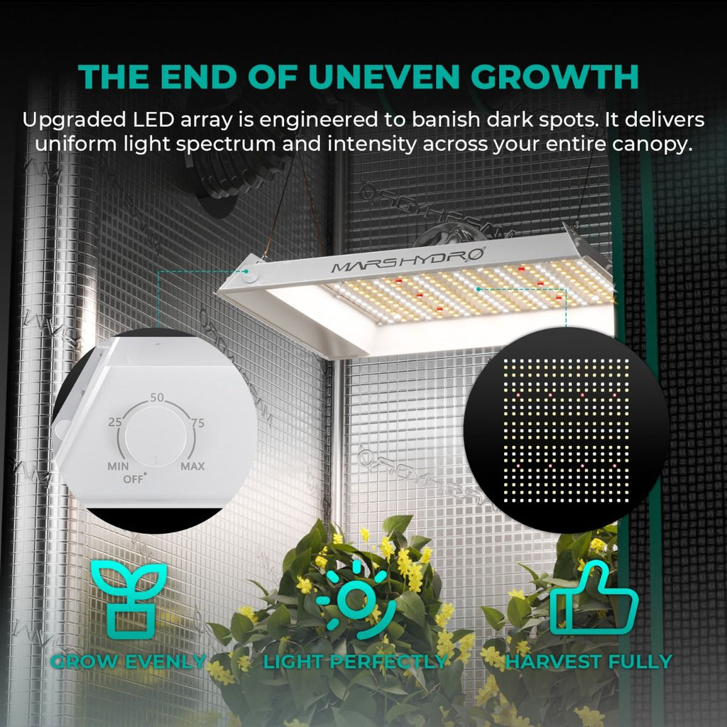 Mars Hydro TS 600 Dimmable 100W Full Spectrum LED Grow Light | 2'x2'