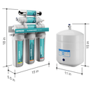 Reverse Osmosis System NU Aqua Platinum Series Stage 6 UV Dimensions