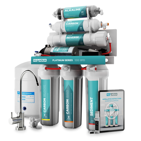 Reverse Osmosis System NU Aqua Platinum Series Stage 6 Alkaline Pump Main
