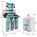 Reverse Osmosis System NU Aqua Platinum Series Stage 7 Pump Dimensions
