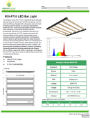 ROI F720 LED Bar Light Specification Sheet