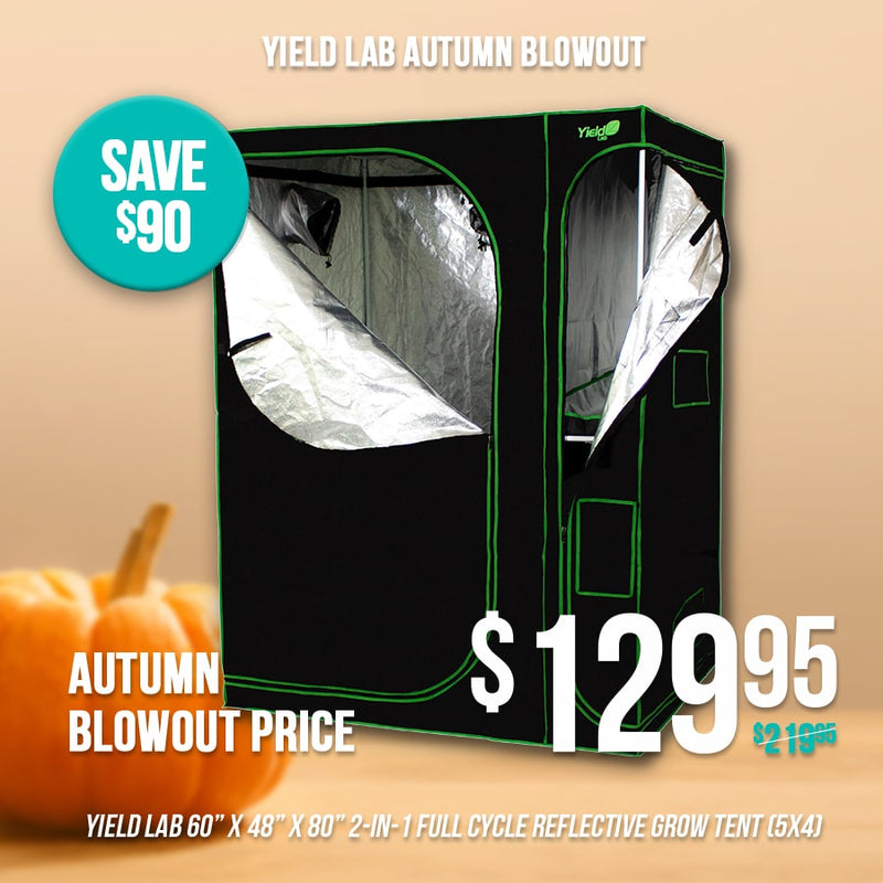 Yield Lab 60” x 48” x 80” 2-in-1 Full Cycle Reflective Grow Tent (5x4)