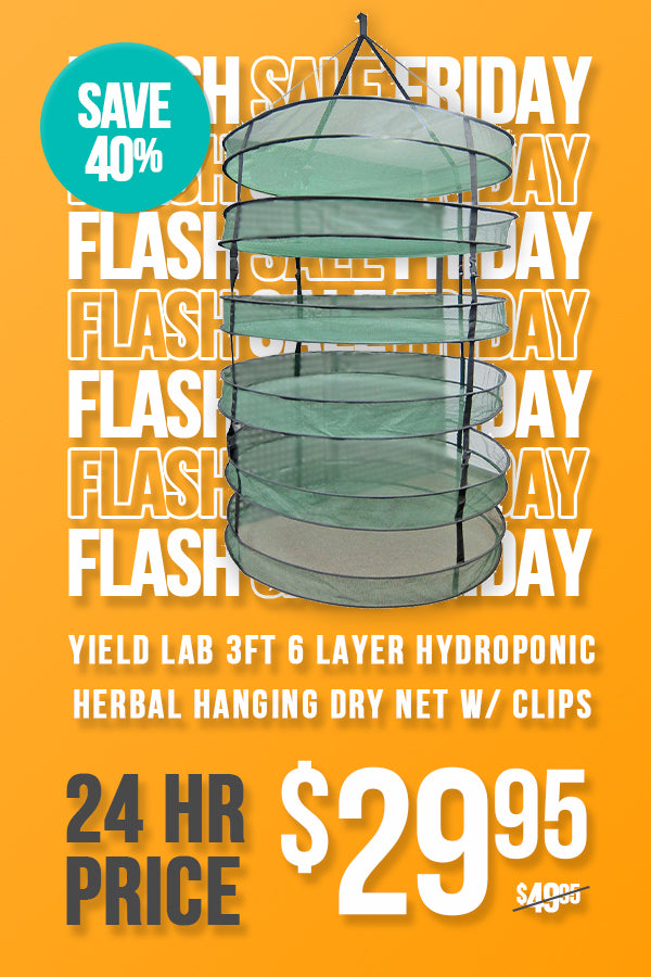 Yield Lab 3ft 6 Layer Hydroponic Herbal Hanging Dry Net with clips