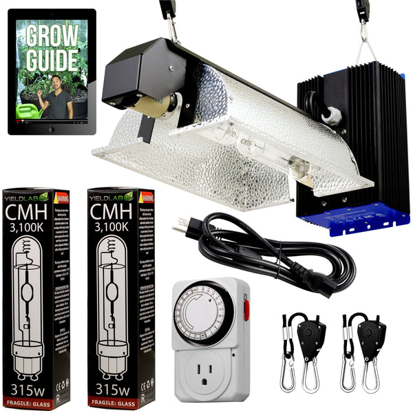 Yield Lab Professional Series 120/220v 630w Dual Bulb CMH Complete Grow Light Kit with all components