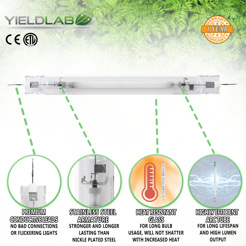 Yield Lab Double Ended 1000w HPS Grow Light Bulb features