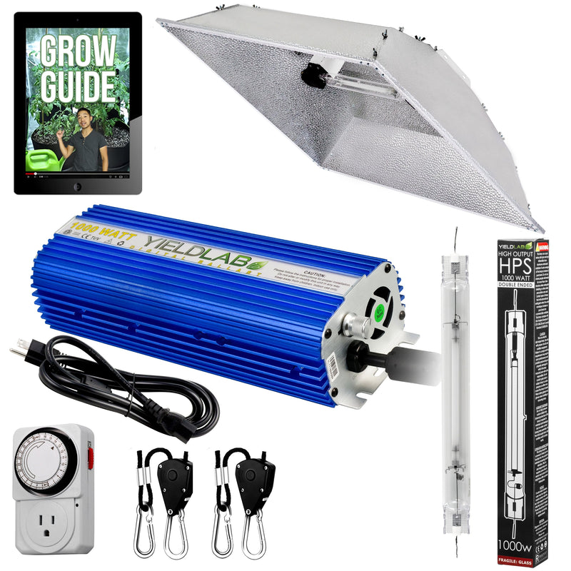 Yield Lab Pro Series 1000W HPS+MH XXL Hood Double Ended Complete Grow Light Kit with all components
