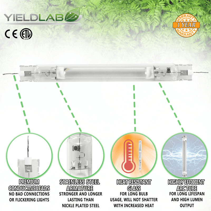 Yield Lab Double Ended 1000w MH Grow Light Bulb features