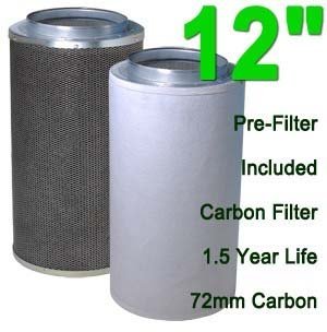 Climate Control 12 Inch Purifier Activated Charcoal Filter side profile