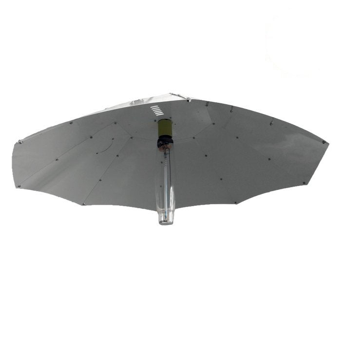 Parabolic Grow Light Reflector side view with bulb installed