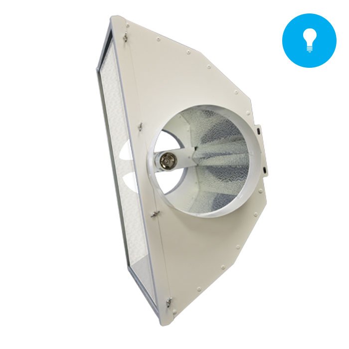 8'' Basic Air-Cooled Reflector w/ Slide- in Glass side view of port