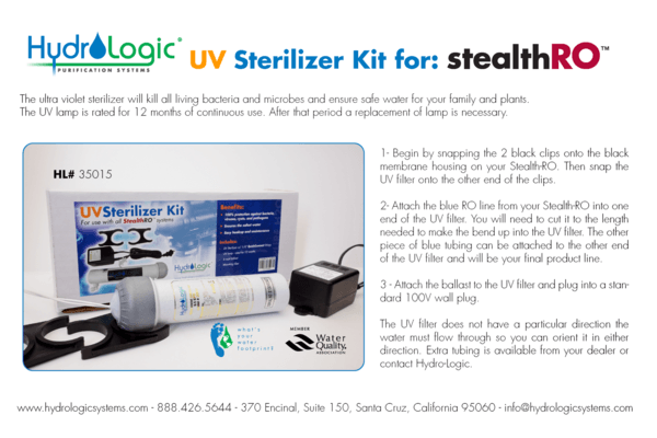 Growing Essentials Hydrologic UV Sterilizer Kit for stealthRO 100/200