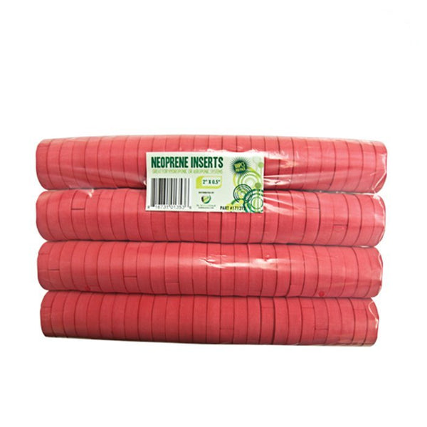 Hydroponics 2"" Neoprene Inserts (sold 100 per pack) - Red