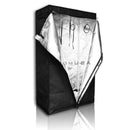 LAGarden 36" x 20" x 62" Mylar Reflective Hydroponic Indoor Grow Tent front of tent half open 