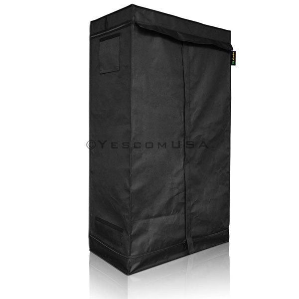 LAGarden 36" x 20" x 62" Mylar Reflective Hydroponic Indoor Grow Tent front of tent closed