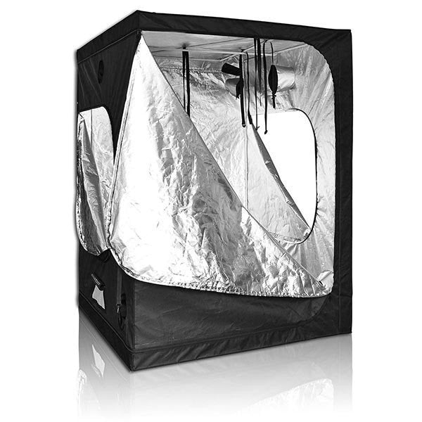 LAGarden 60" x 60" x 78" Mylar Reflective Hydroponic Grow Tent front open