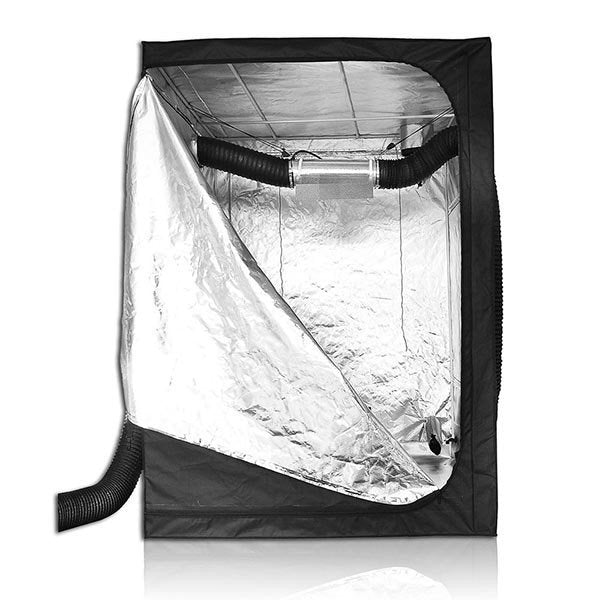 LAGarden 60" x 60" x 78" Mylar Reflective Hydroponic Grow Tent side open