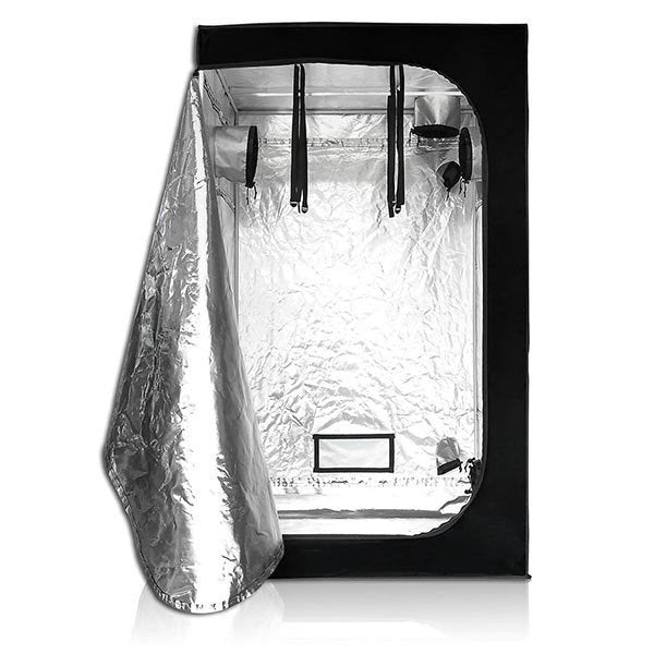 LAGarden 48" x 48" x 78" Mylar Reflective Hydroponic Indoor Grow Tent front door open