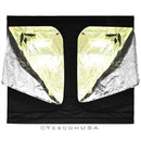 LAGarden 96" x 48" x 78" Mylar Reflective 2 Door Hydroponic Indoor Grow Tent front half open