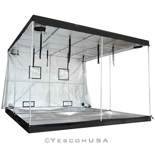 LAGarden 120" x 120" x 78" Reflective Hydroponic Indoor Grow Tent open