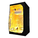 LAGarden 48" x 48" x 84" Mylar Reflective Hydroponic Indoor Grow Tent front open with light on
