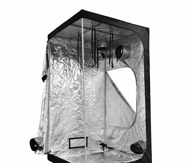 LAGarden 48" x 48" x 84" Mylar Reflective Hydroponic Indoor Grow Tent front open