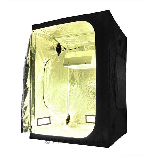 LAGarden 60" x 60" x 84" Waterproof Mylar Reflective Grow Tent Window Room front door open