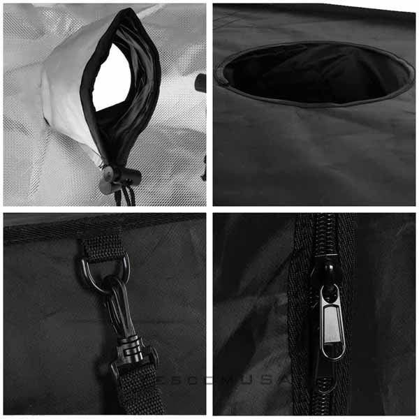 LAGarden 48" x 36" x 70" Mylar Reflective 2in1 Hydroponic Indoor Grow Tent zipper
