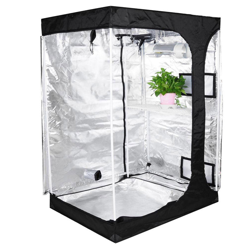 LAGarden 48" x 36" x 70" Mylar Reflective 2in1 Hydroponic Indoor Grow Tent with plant inside