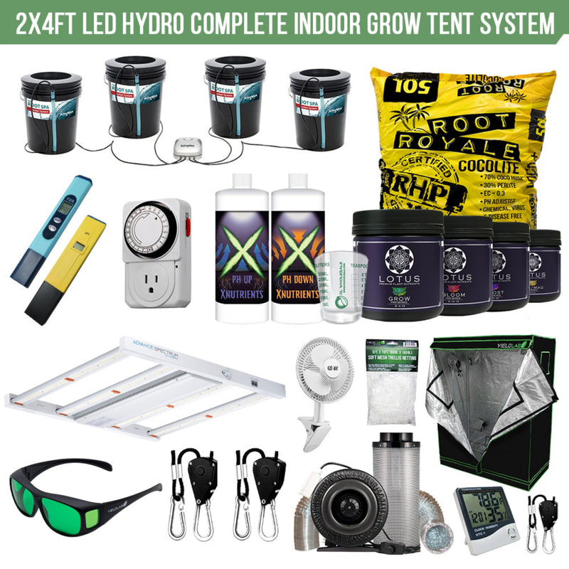 5′x5′ Hydroponic Grow Tent Kit - Now With Kind LED X750! - Grow