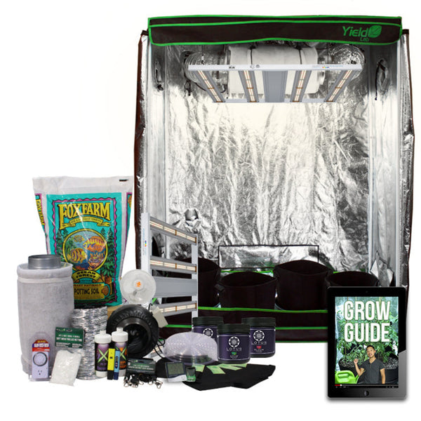 grow tent complete kit led Yield Lab 2x4 Ft S450 Full Spectrum LED Soil Indoor Greenhouse Complete Grow Tent kit