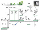 Yield Lab 48” x 24” x 60” Reflective Grow Tent diagram