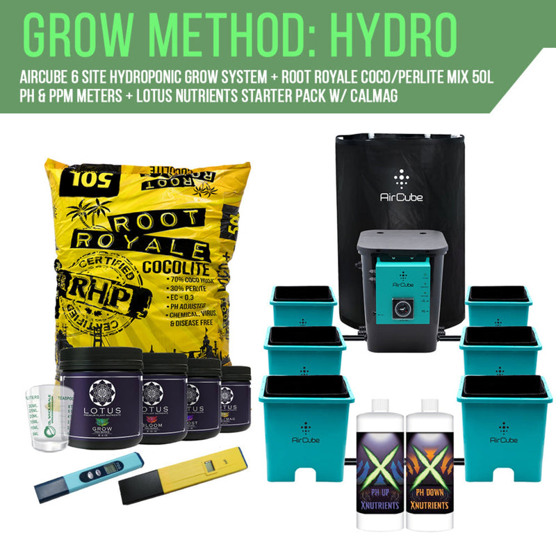 Hydroponic Grow Kit Yield Lab 4x4 LED Hydro AirCube Components
