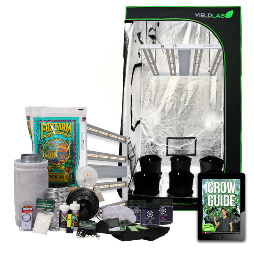 Yield Lab 4x4 Ft S450 Full Spectrum LED Soil Indoor Greenhouse Complete Grow Tent kit