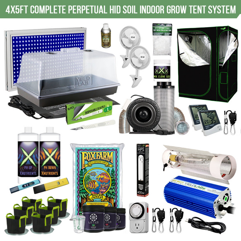 4x5ft Complete Perpetual HID Soil Indoor Grow Tent System