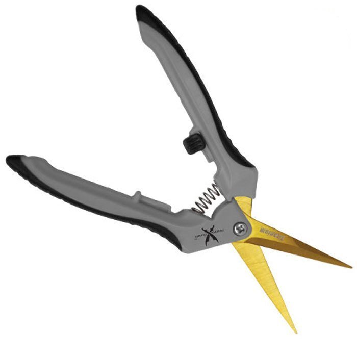 Growing Essentials Piranha Pruner Trimming Scissors - Straight Titanium Blade top view