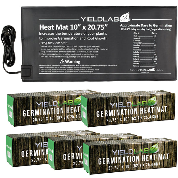 Propagation Yield Lab 20.75 x 10 inch Seed and Clone Heat Mat (5 Pack) with boxes