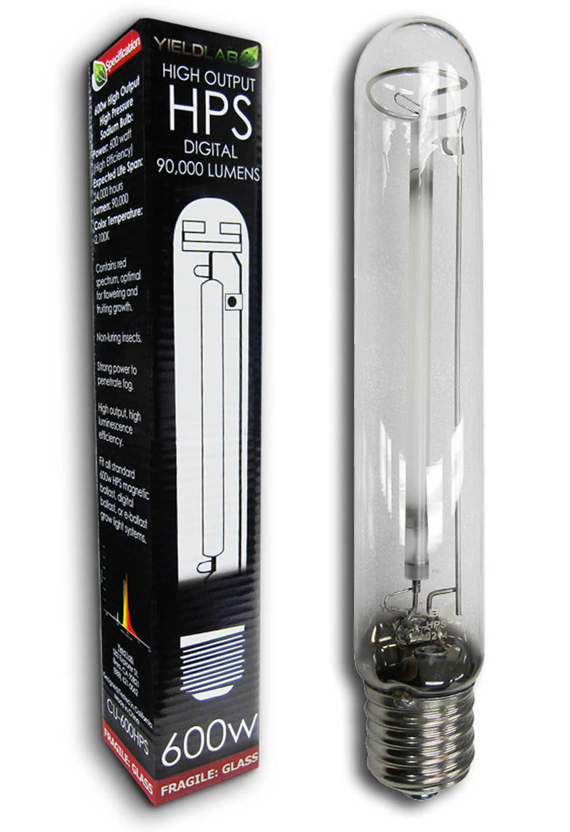 Yield Lab 600w HPS Cool Tube Hood Reflector Grow Light Kit bulb with box