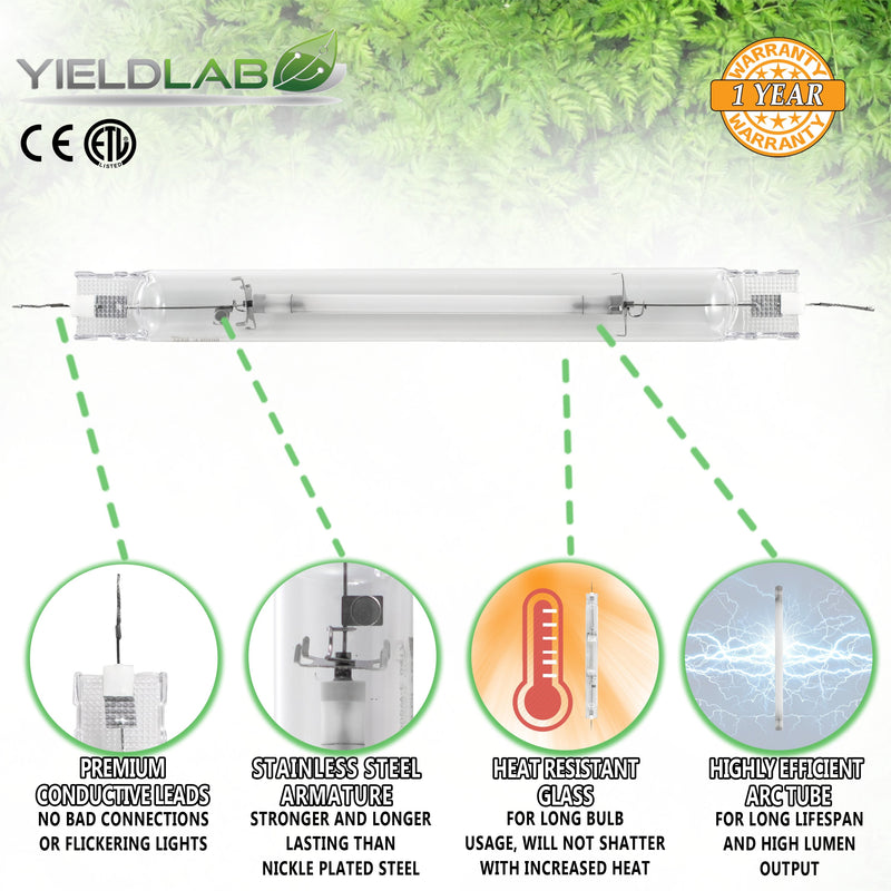 Yield Lab Double Ended 600w HPS Grow Light Bulb features