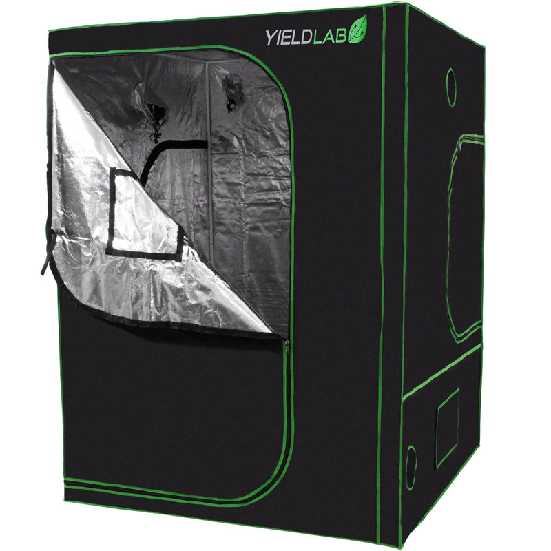 Yield Lab 60" x 60" x 78" Reflective Grow Tent front with door open