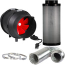 Climate Control Yield Lab 6 Inch Pro Series 390 CFM Fan with Speed Controller, Charcoal Filter and Ducting with Clamps with all components