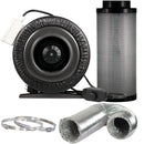 Climate Control Yield Lab 6 inch 440 CFM Duct Inline Fan with 6" Carbon Filter Ducting and Clamps with all components