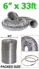 Climate Control 6” x 33’ Insulated Foil Ducting Ventilation specifications