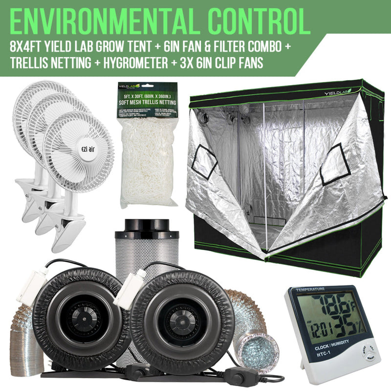 full grow tent Yield Lab 8x4 Ft S810 Full Spectrum LED Soil Indoor Greenhouse Complete Grow Tent kit