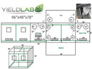 Yield Lab 96” x 48” x 78” Reflective Grow Tent FABRIC ONLY diagram